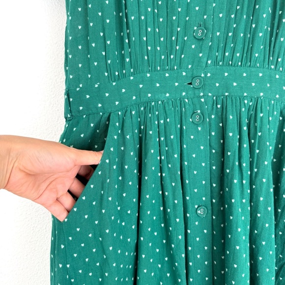 Emile et Ida Women’s Cotton Double Gauze Hearts Midi Dress - Picture 5 of 11